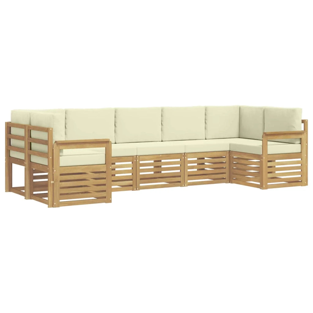 Set di divani da esterno 6 pcs Bianco e Crema