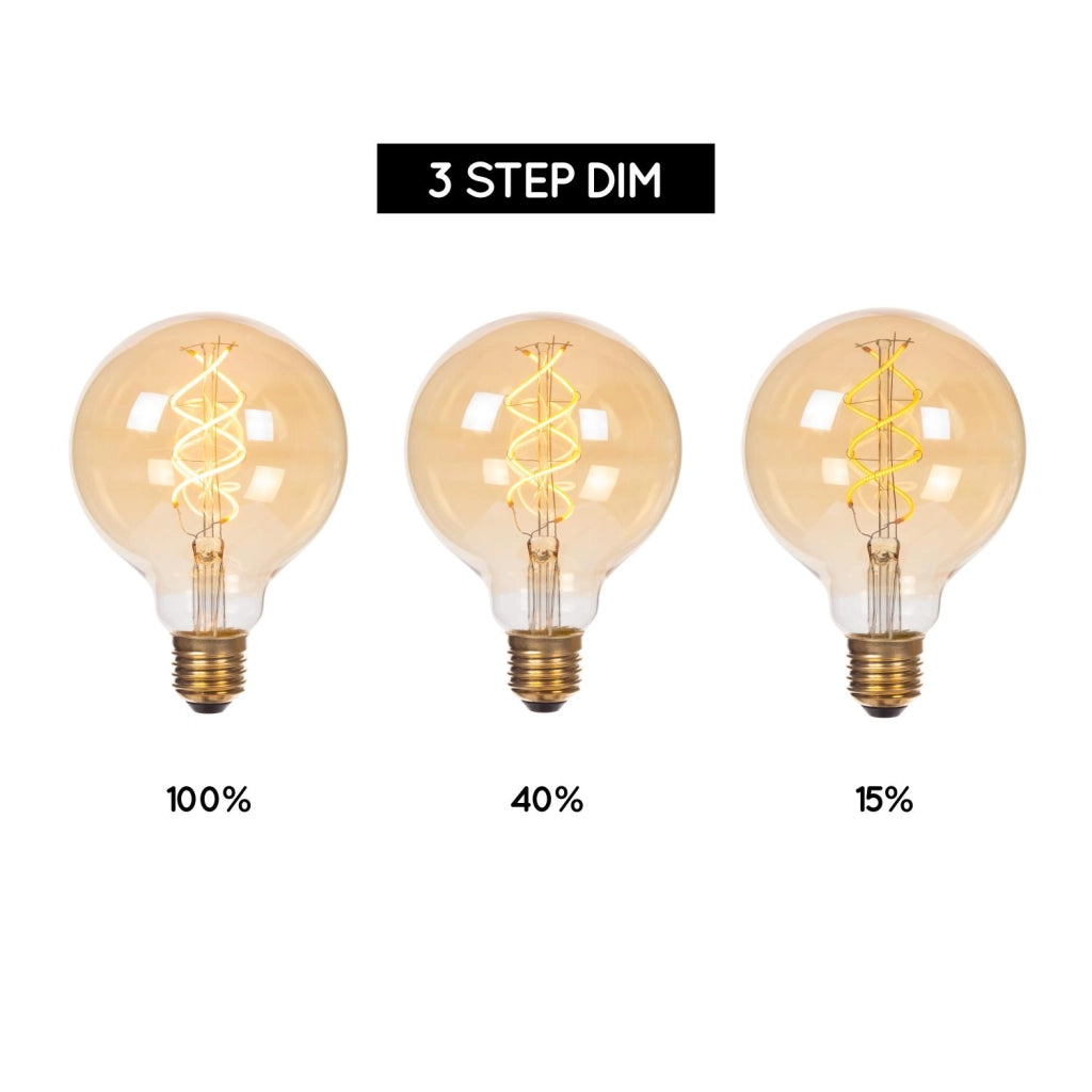 Lampadina LED filamento E27 sferica ambra 4,9W 450 lm Lucide