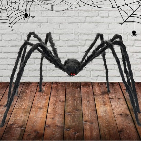 Decorazione per Halloween - Ragno Gigante - 6.6FT/78 Pollici - Fatto di Plush - Occhi Rossi - Duraturo