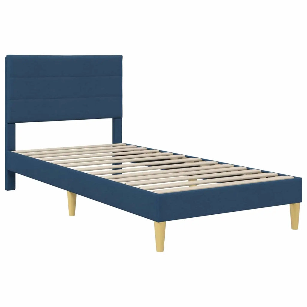 Struttura del letto con testiera Blu 80 x 200 cm Tessuto