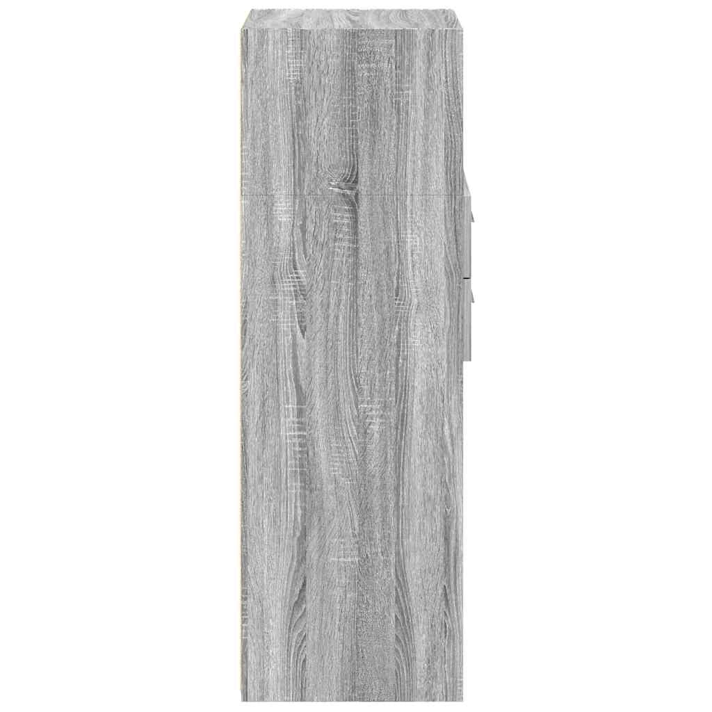 Buffet credenza cassettiera armadio mobile contenitore organizer cucina soggiorno salotto rovere Sonoma alto 40 x 42,5 x 124 cm legno ingegnerizzato grigio 02_0035362