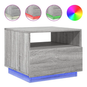 Tavolino da salotto | Tavolino da caff¨¨ | Tavolino da Soggiorno con Luci LED Grigio Sonoma 50x49x40 cm