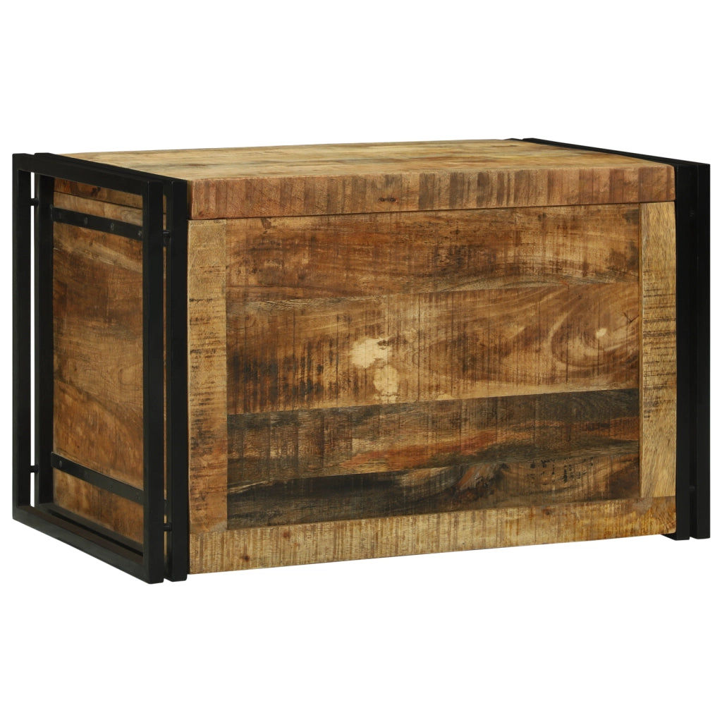 Scatola di Stoccaggio 80x50x50 cm in Legno Massello di Mango