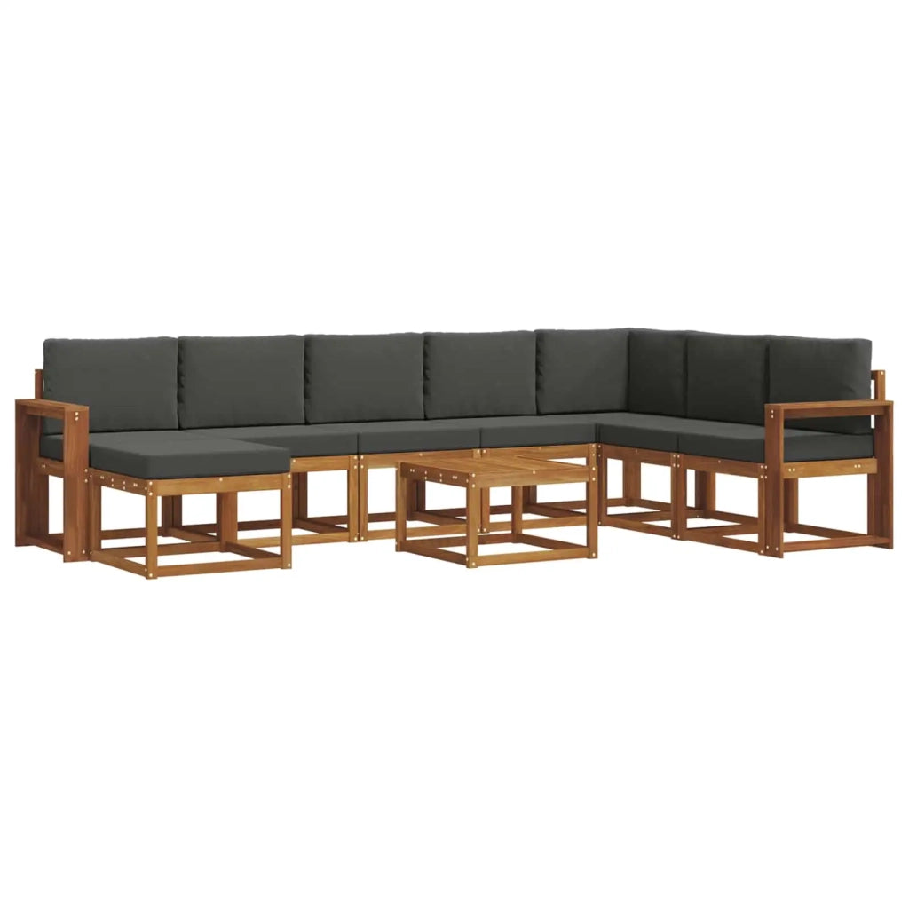 Set di divani da esterno con cuscino 9 pcs Naturale e Antracite 3366855