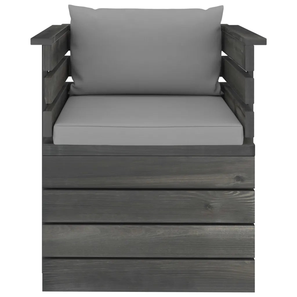 Poltrona da Giardino con Cuscini in Legno di Pino cod mxl 74520