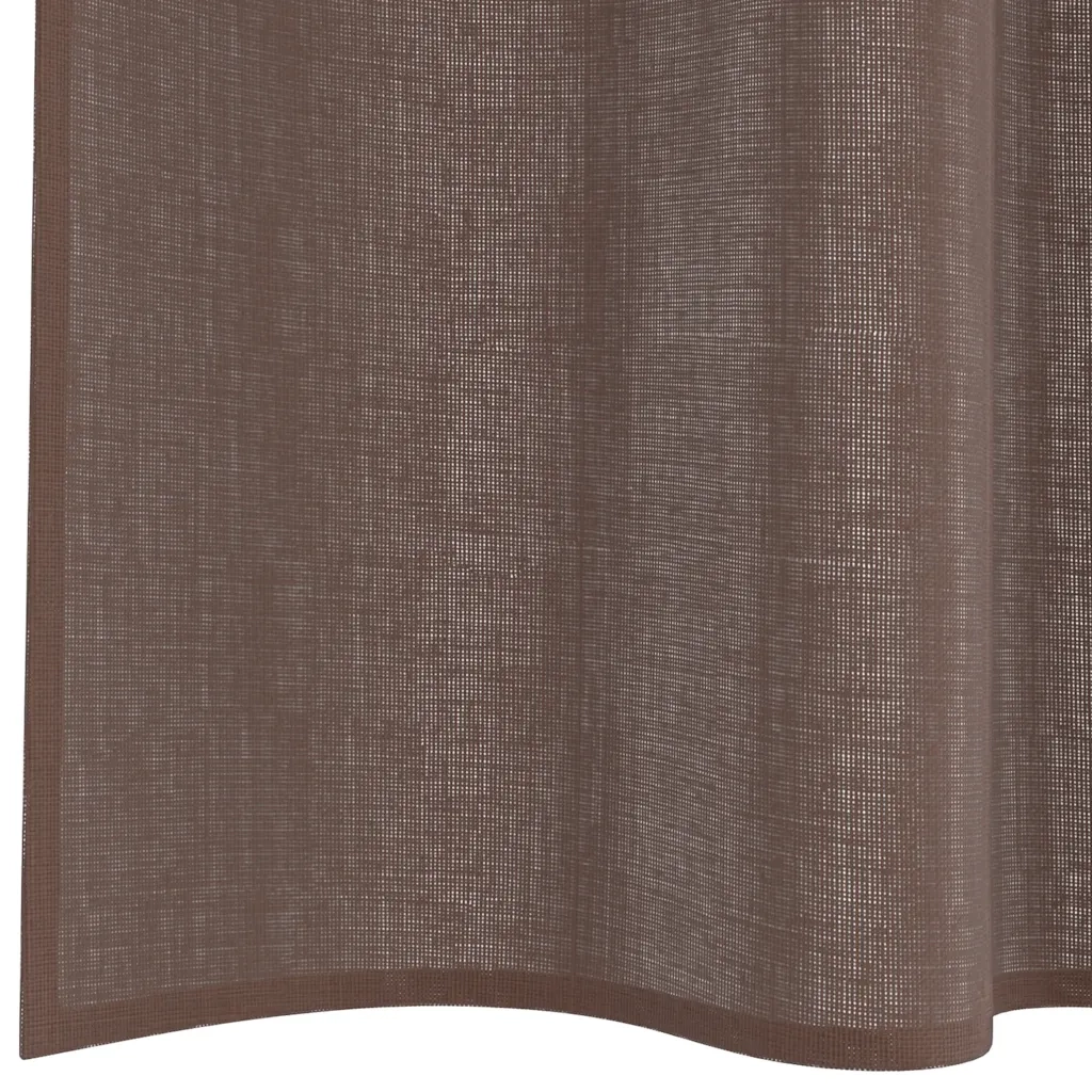 Tende in Voile con Tasche per Aste 2 pz Marrone
