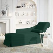 Sdraio con Capezzale e Bracciolo Destro Verde Scuro in Velluto 4009784