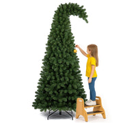Albero di Natale Grumpy Verde Punta Ricurva 210cm Addobbo Natalizio 1100 Punte