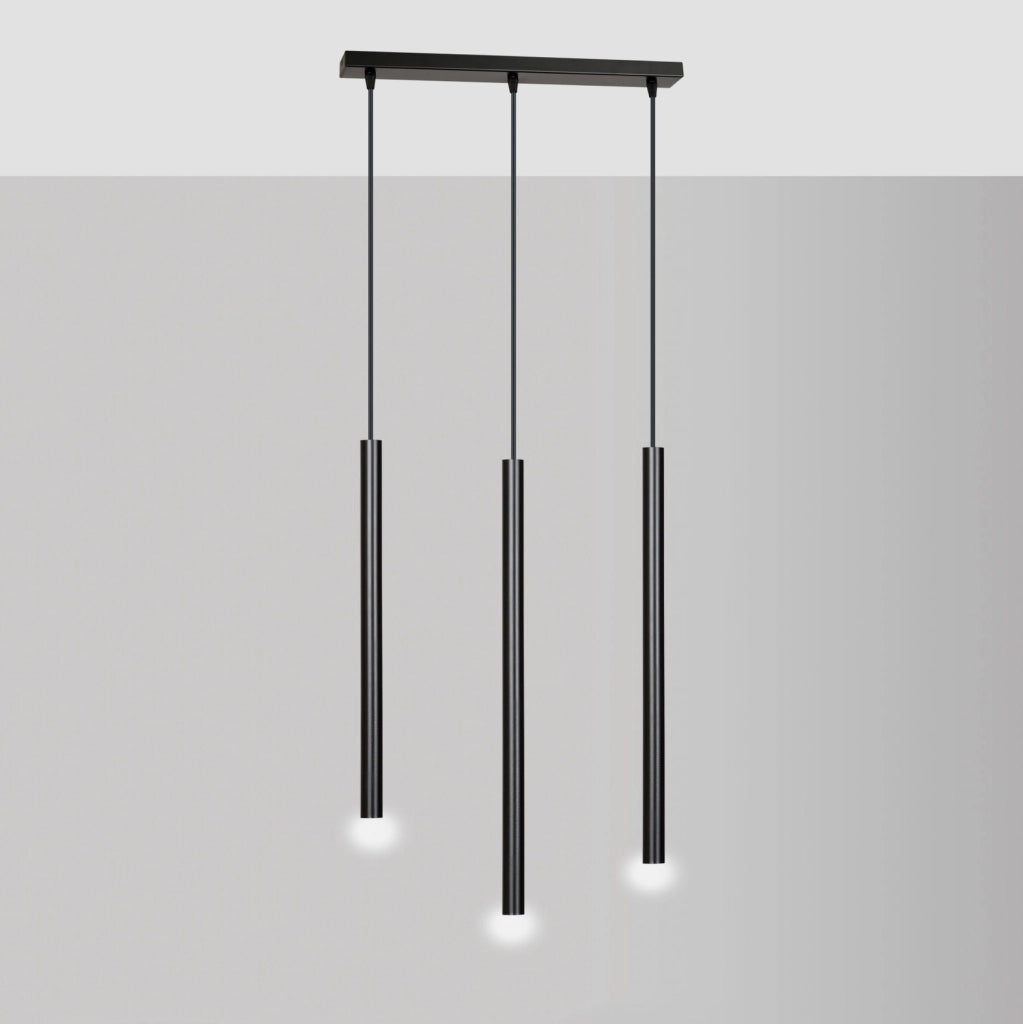 Lampadario Emibig Selter 3 Nero 3xG9 Alluminio H120cm