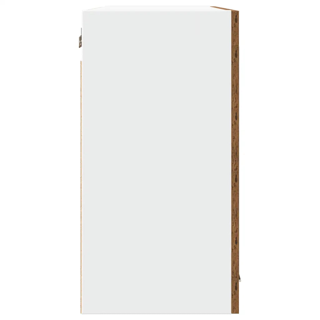 Mobile Pensile con Vetro “Lyon” Legno Antico 80x31x60 cm 856119