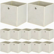Set di 10 Scatole di Archiviazione Opportune 32x32x32 cm – Scatole di Archiviazione in Tessuto con Maniglia – Scatole di Archiviazione Cubiche per Scomparti Kallax & Divisori di Spazio – Scatole di Archiviazione Inclinabili