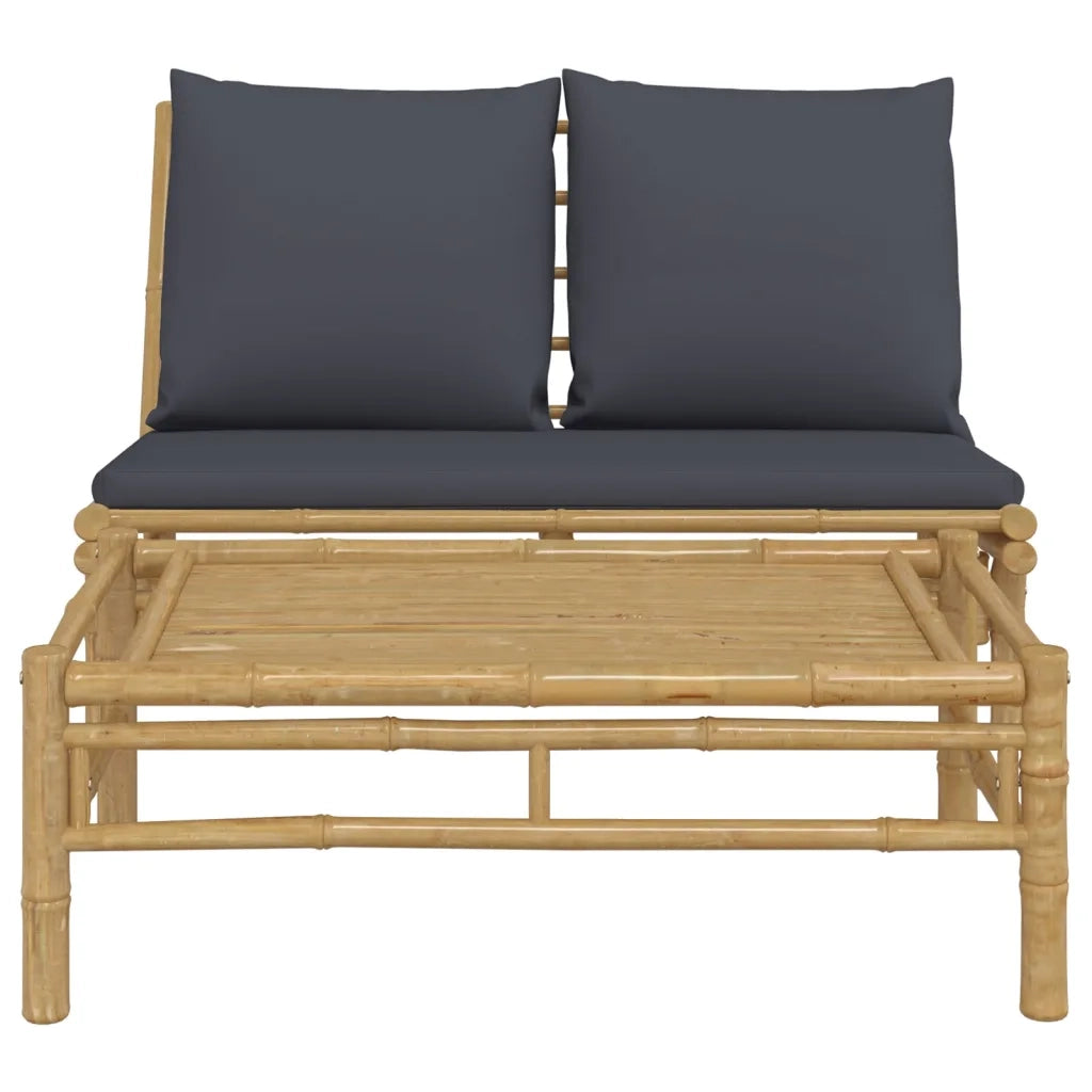Salotto da Giardino-Set Salotto da Giardino 2pz con Cuscini Grigio Scuro Bamb¨´ 173729
