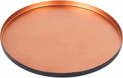 Piatto di servizio rotondo orientale - decorativo - 1 pezzo - nero/ottone - 25,5 cm