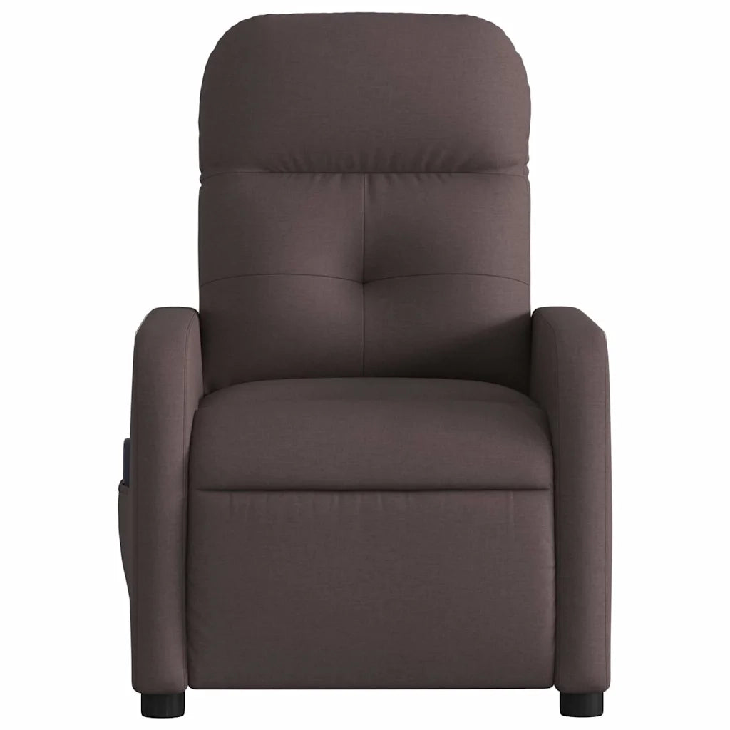 Divano Sedia-Poltrona Massaggio Reclinabile Elettrica Marrone Scuro Tessuto 608056