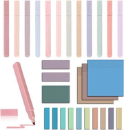 Set di annotazioni per libri con note trasparenti impermeabili e matite pastello - 800 fogli - annotazioni per ufficio - modello quadrato
