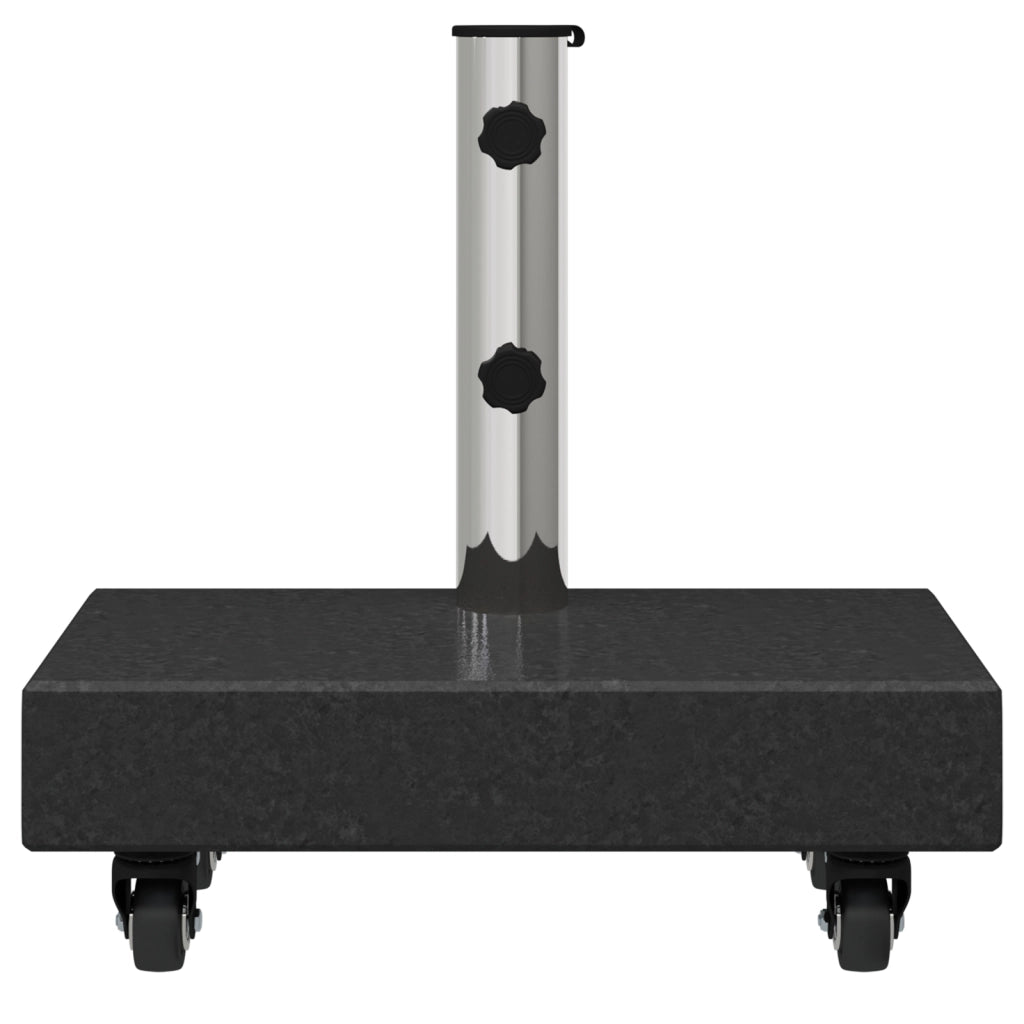 Base Ombrellone con Ruote per Pali Ã˜38/48mm Nera Granito 25 kg Rettangolare