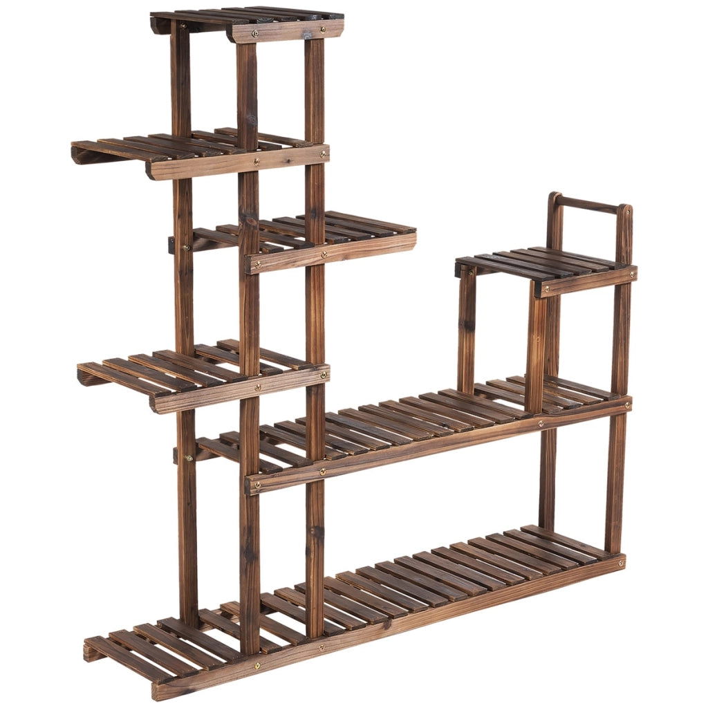 Scaffale di legno per piante e fiori-Espositore piante da interno ed esterno