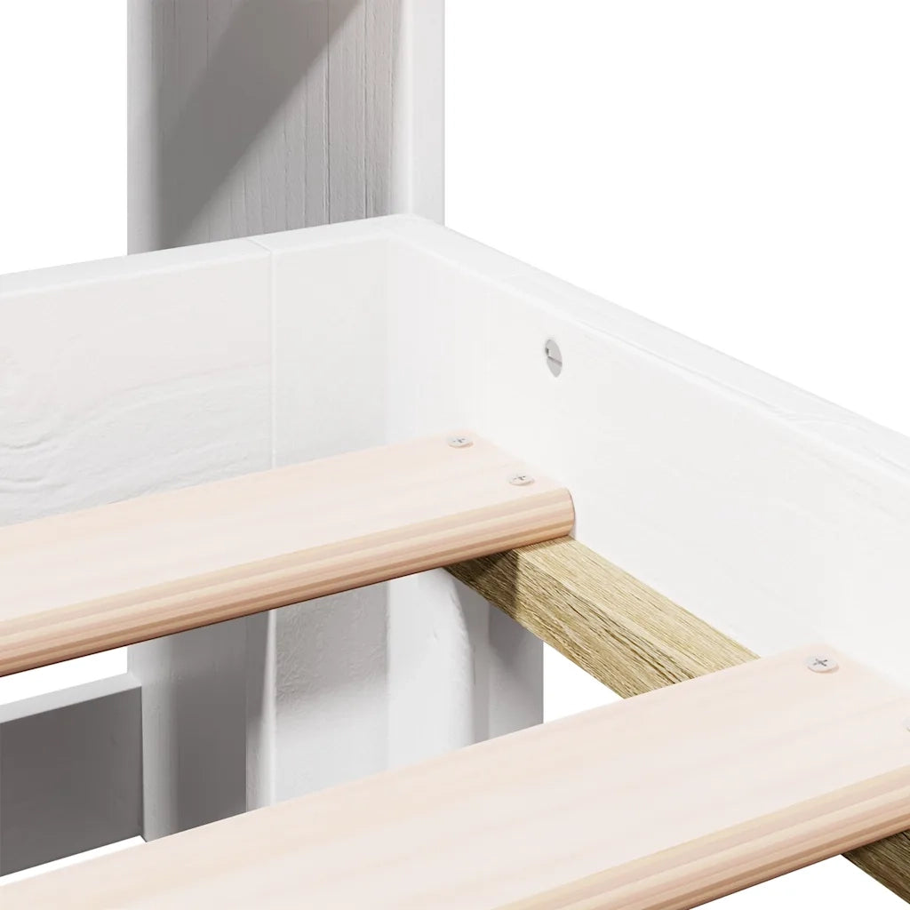 Letto Libreria senza Materasso Bianco 135x190 cm Legno di Pino 3322683