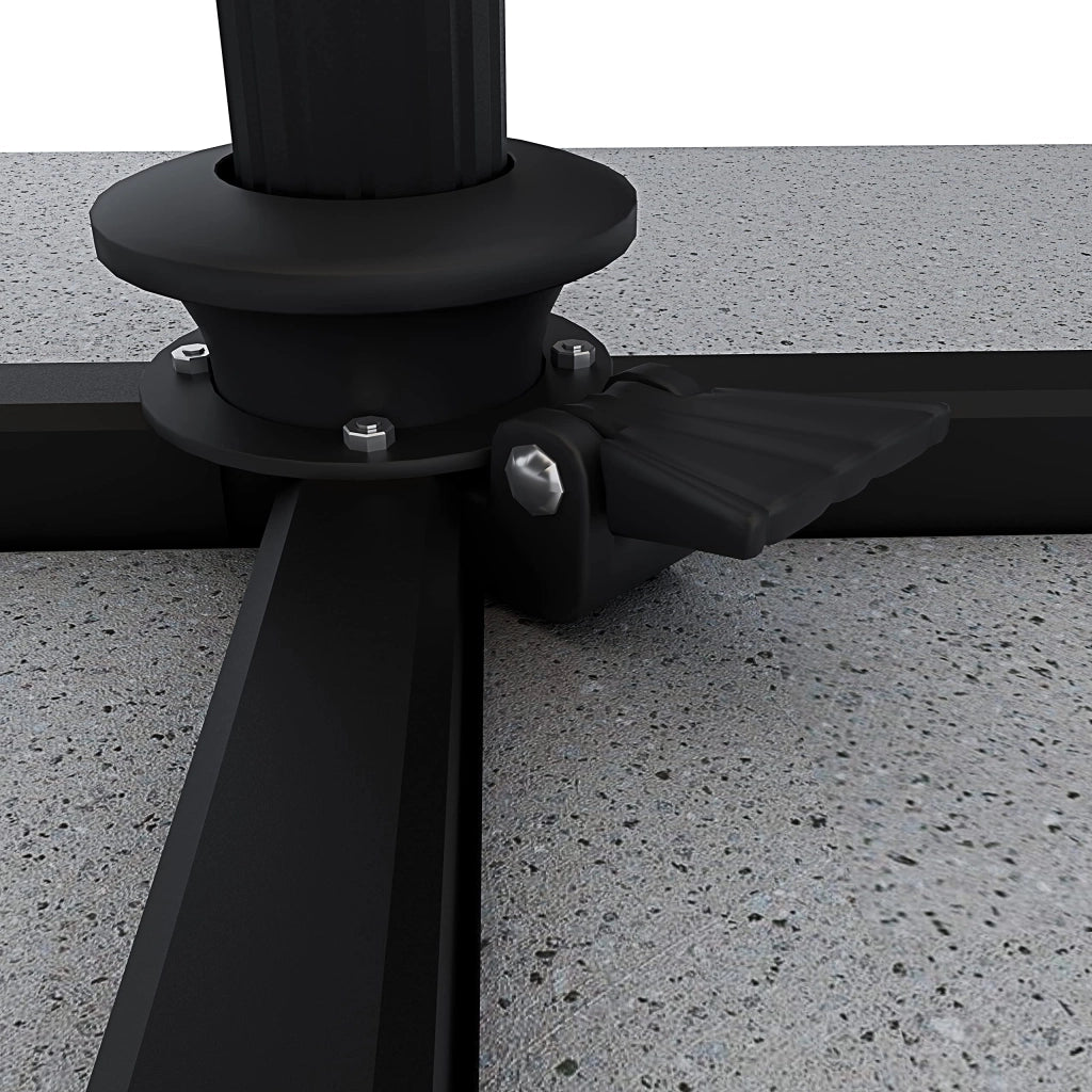 Ombrellone Professionale Per Giardino Terrazza Piscina Gazebo Dehors Bar Hotel Con Braccio Pieghevole Rotazione Completa 360° Tela Impermeabile Protezione Solare UV Acciaio Inossidabile 3x3 M Bianco