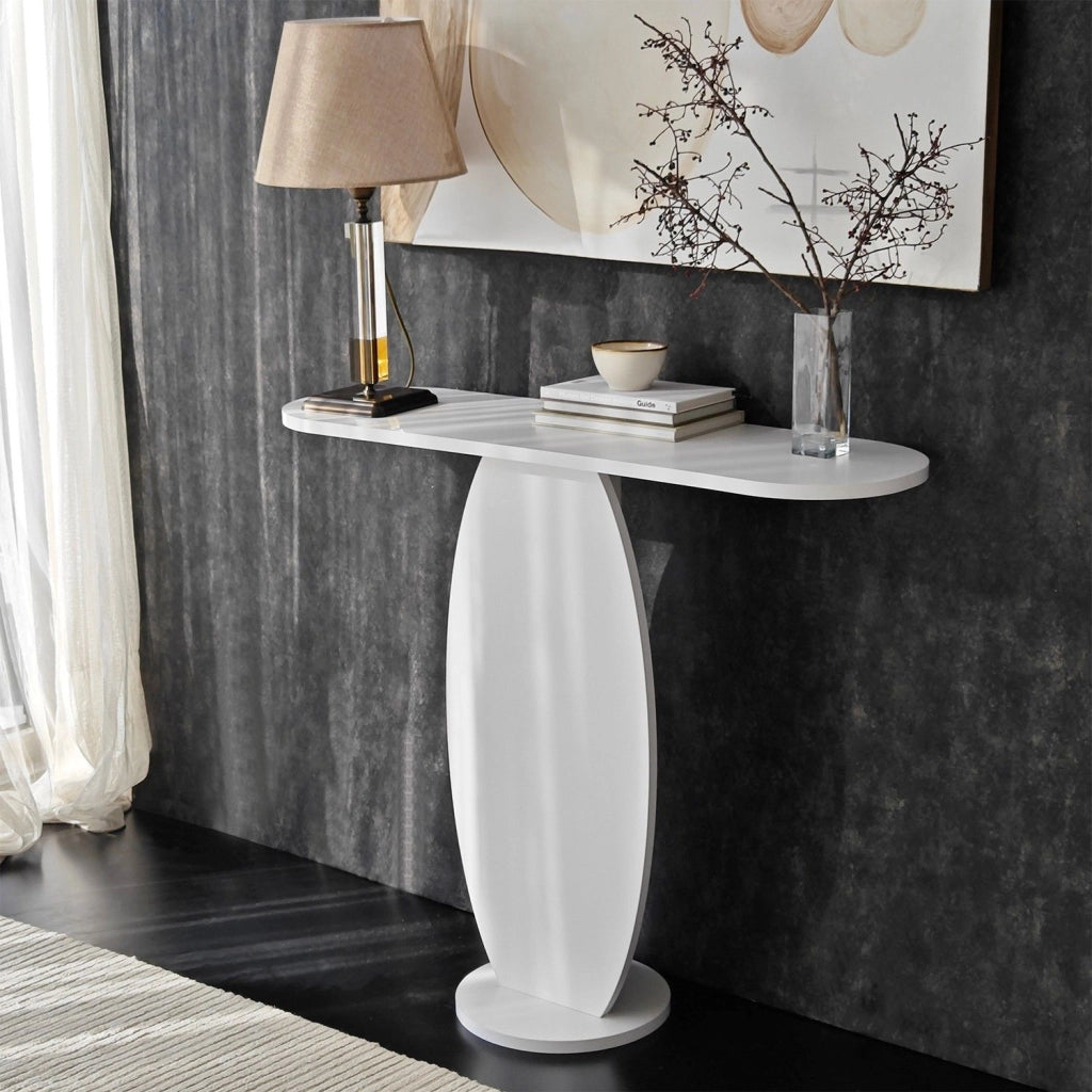 Ramacca, Consolle Colore Ripiano Bianco, 100x30x81h cm Bianco