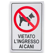 Cartello Vietato Ingresso ai Cani 30x20 cm con Adesivi Posteriori 61906