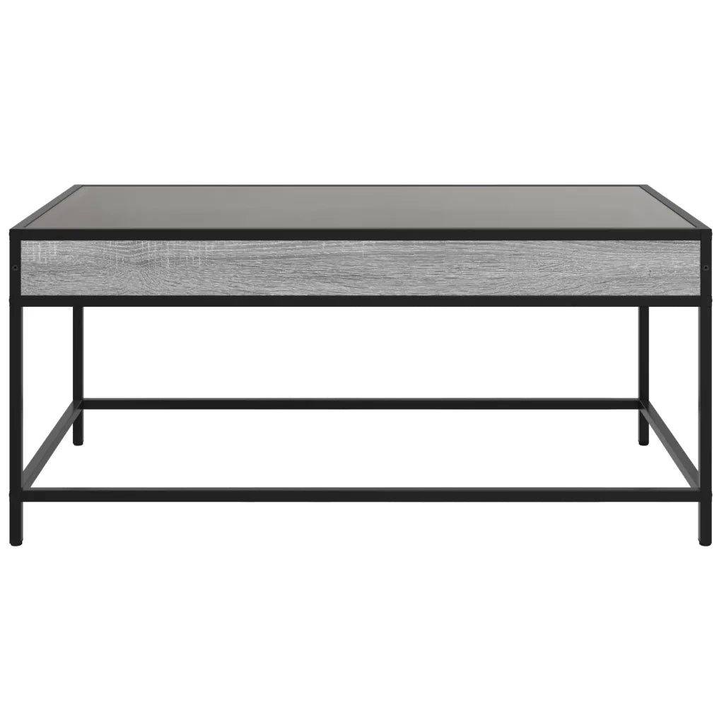 Tavolino da Salotto con LED Infinity-Tavolino da soggiorno Grigio Sonoma 90x50x41 cm