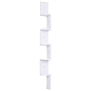 Libreria a Parete Angolare 5 Livelli Legno Bianco ¨C zephmum ¨C 120 cm