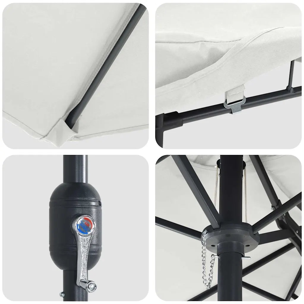 vidaXL Ombrello da giardino Sabbia 385 x 209 x 244 cm Tessuto