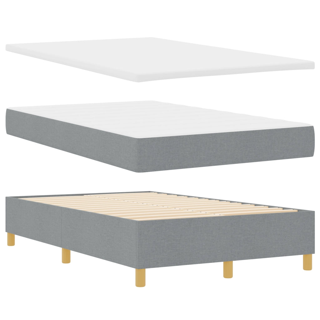 Letto a molle con materasso & LED Grigio chiaro 120x200 cm Tessuto