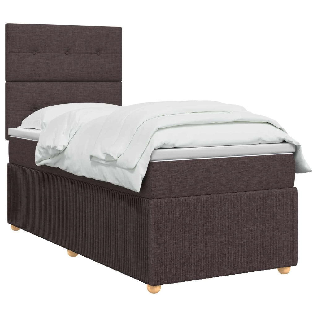 Letto box spring con materasso Marrone Scuro 80 x 200 cm 3454266