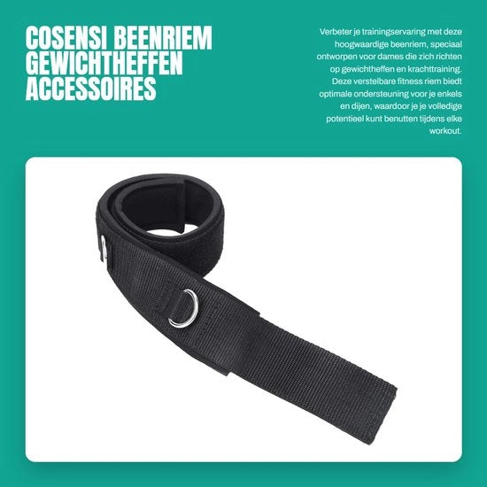 Cinturone di allenamento 2D - Resistenza regolabile - Accessori per sollevamento pesi - Esercizi di fitness - Cotone - Nero - Cinturino di fitness