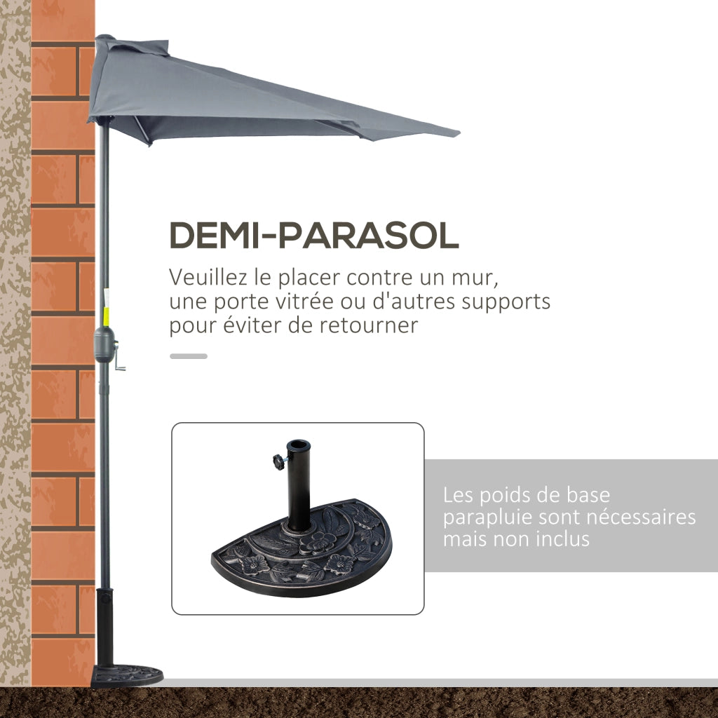 Parasole da balcone pieghevole 5 bracci ¨C zephmum ¨C grigio 270x140 cm