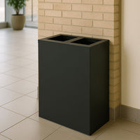 Pattumiera per Raccolta Differenziata 2 Scomparti Capacità 120 lt 60x30x80 cm in Acciaio Corten