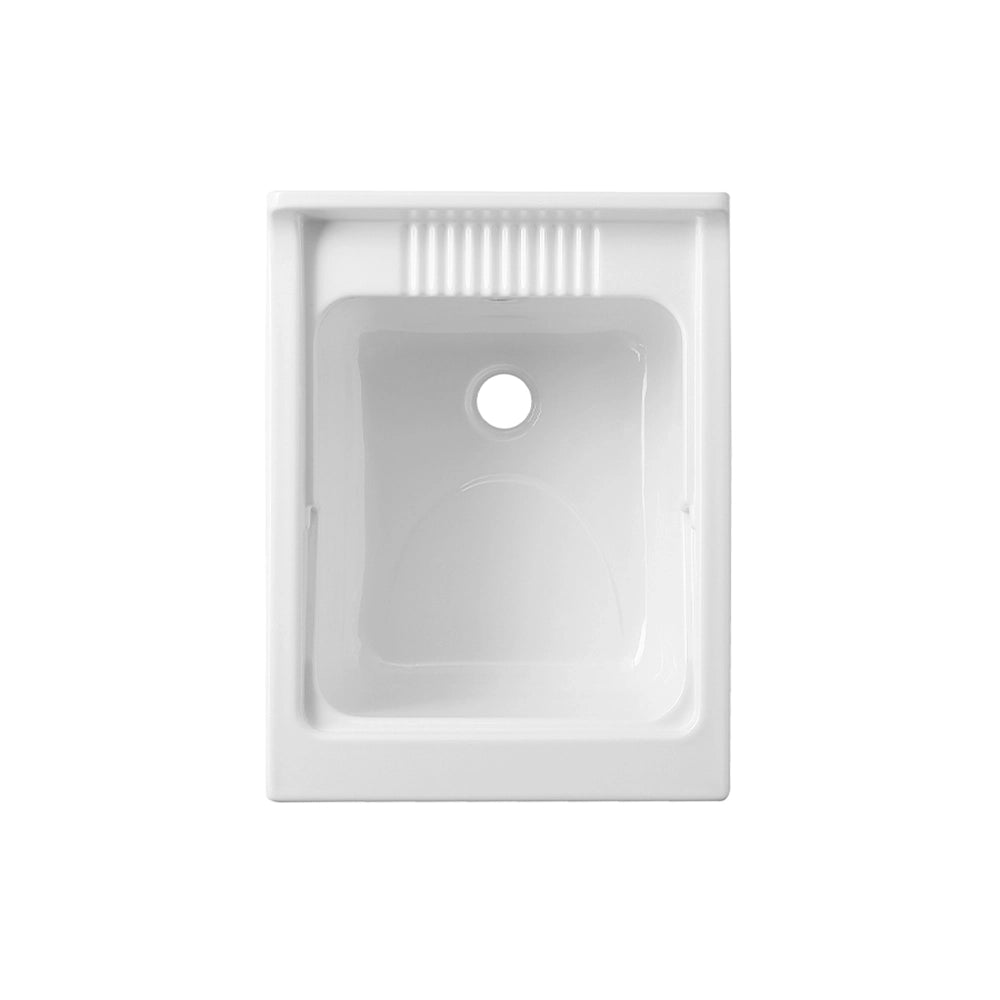 Mobile lavatoio per interni 45x60 cm bianco-vasca e asse in PP, sifone e troppopieno | Pratika