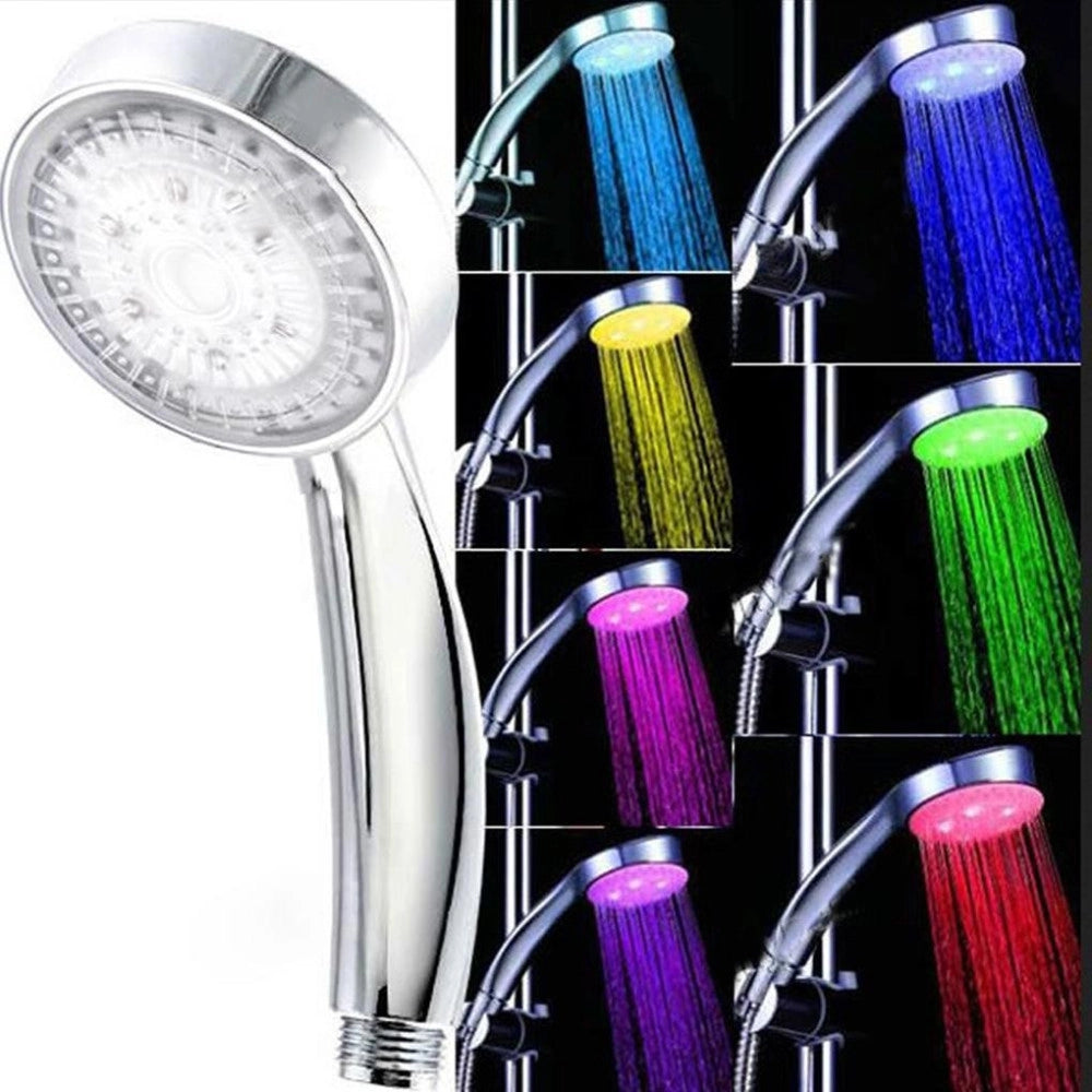 Trade Shop - Miscelatore Braccio Doccia Multicolor A Led 7 Colori Cromoterapia Soffione -