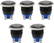 Drukschakelaar 16 mm acqua resistente, schakelaar metallica a rullo autoadesivo, set da 5, per veicoli, camper, barca.