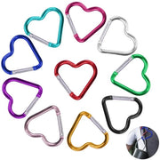 Fermoventi di Campeggio a Cuore - 10 Pezzi - Lega Leggera di Alluminio - Colorati - Per Outdoor/Campeggio - Fissaggio Facile - Grappino