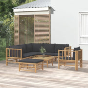 Set Salotto da Giardino 8pz con Cuscini Grigio Scuro BambÃ¹