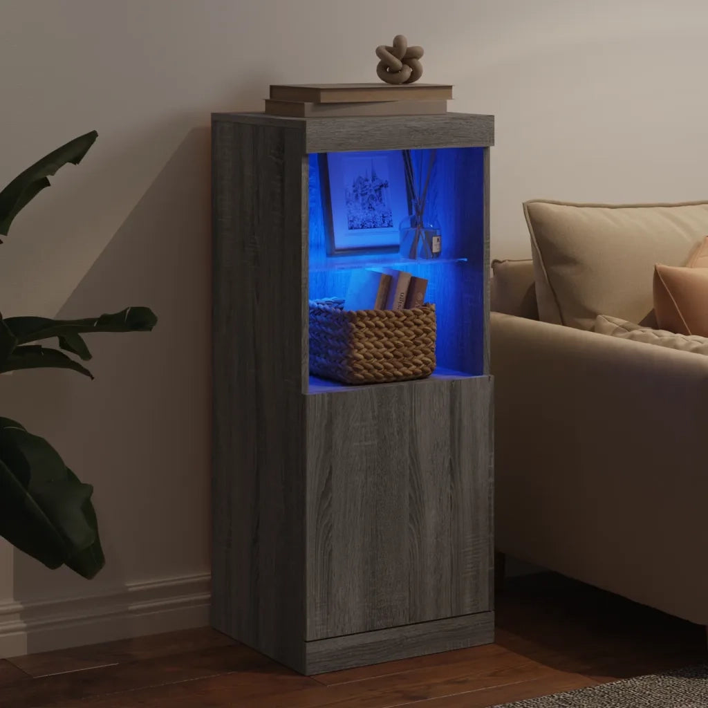 Credenza | Madia | Buffet da pranzo | Armadio da pranzo con Luci LED Grigio Sonoma 41x37x100 cm