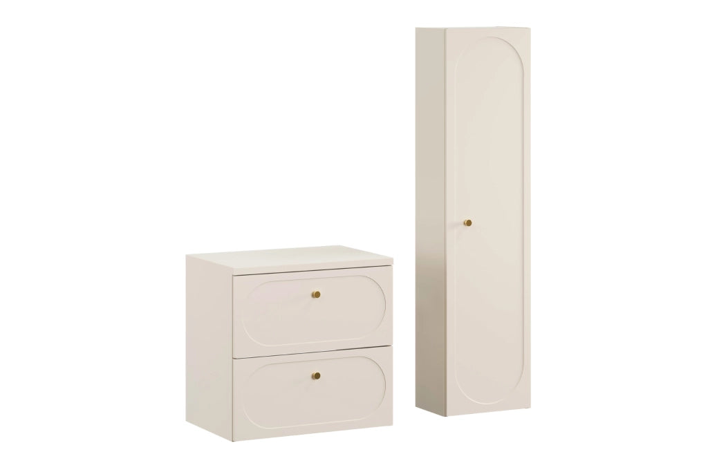 Set mobili bagno 60 cm con piano e Szafką wysoką Donna Sand 60 x 1401 x 46 cm