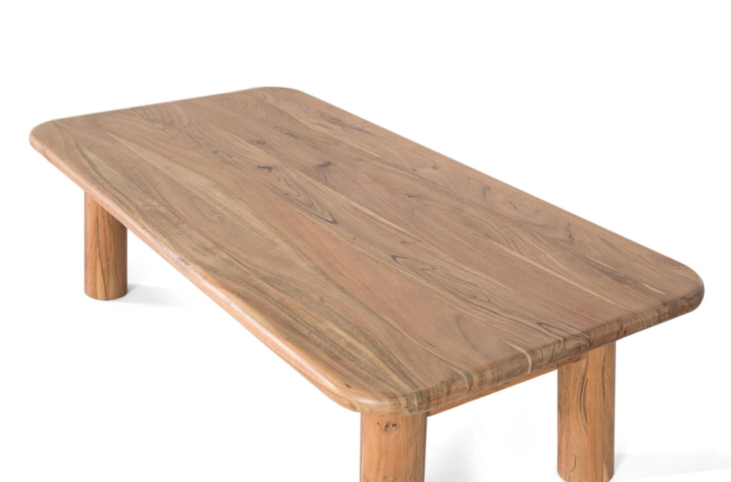 Tavolino rettangolare in legno massello di acacia
