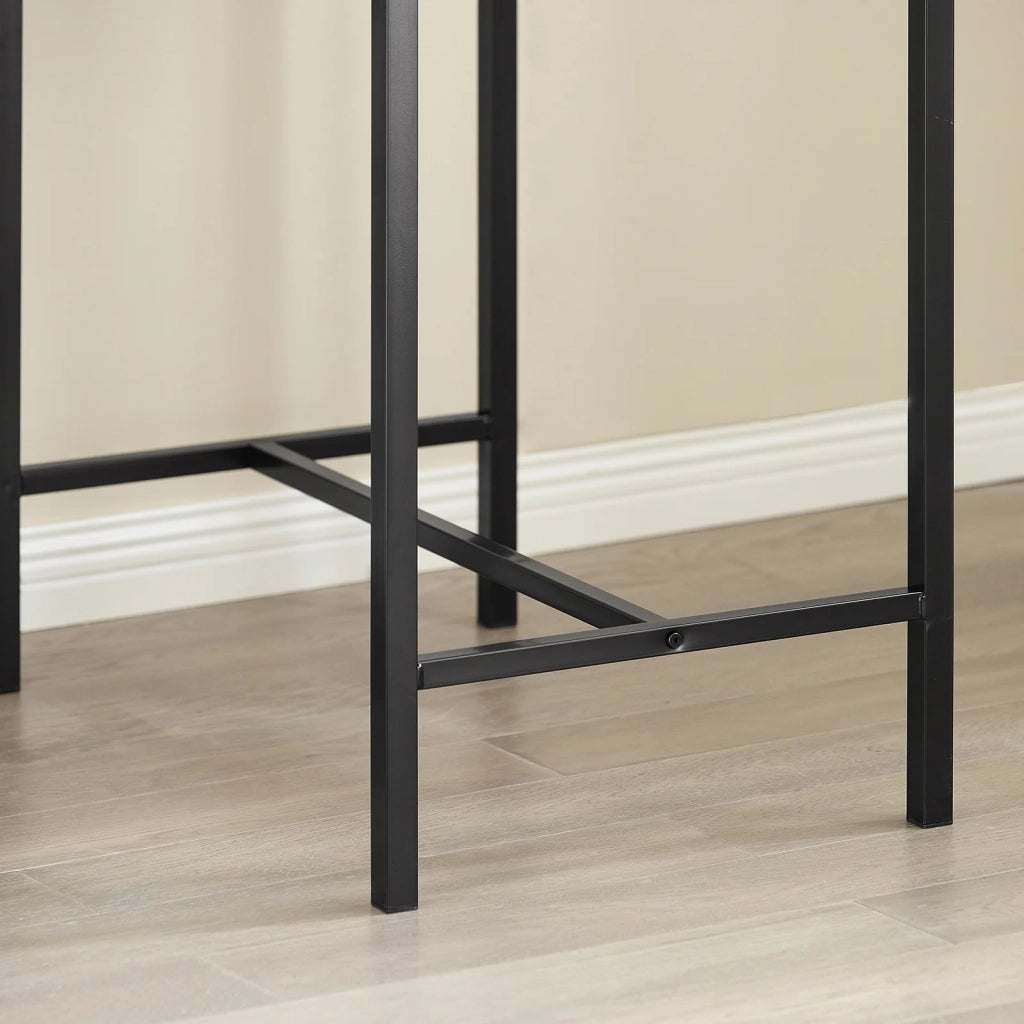 Set 3 Pezzi Tavolo con 2 sgabelli Mobile Bar per casa Stile Industriale Grigio, L80*P50*A88cm, Marrone OGT10-PF