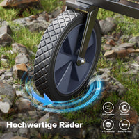 Toboli Carretto a mano pieghevole, max 100 kg, tessuto impermeabile grigio e manico telescopico, Carrello spiaggia