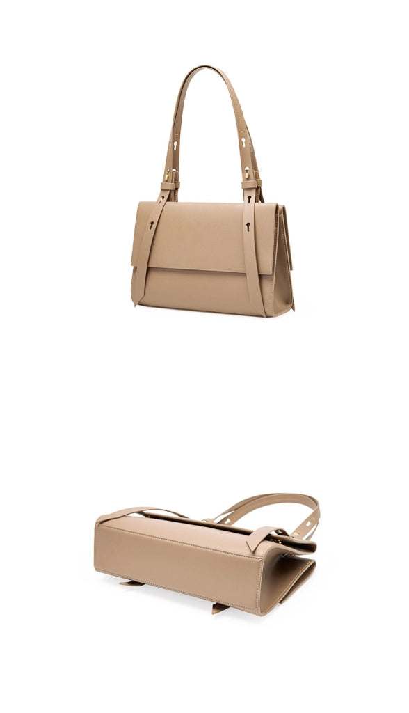 Borse a tracolla da donna in vera pelle, borse a spalla color bronzo