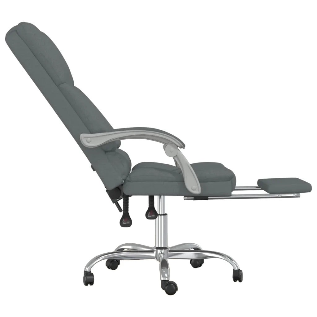 Sedia da Ufficio Massaggio Reclinabile Grigio Scuro in Tessuto cod mxl 10268