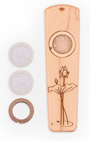 Kazoo in legno portatile per chitarra, ukulele e accompagnamento strumenti a fiato con scatola di regalo in metallo (A)