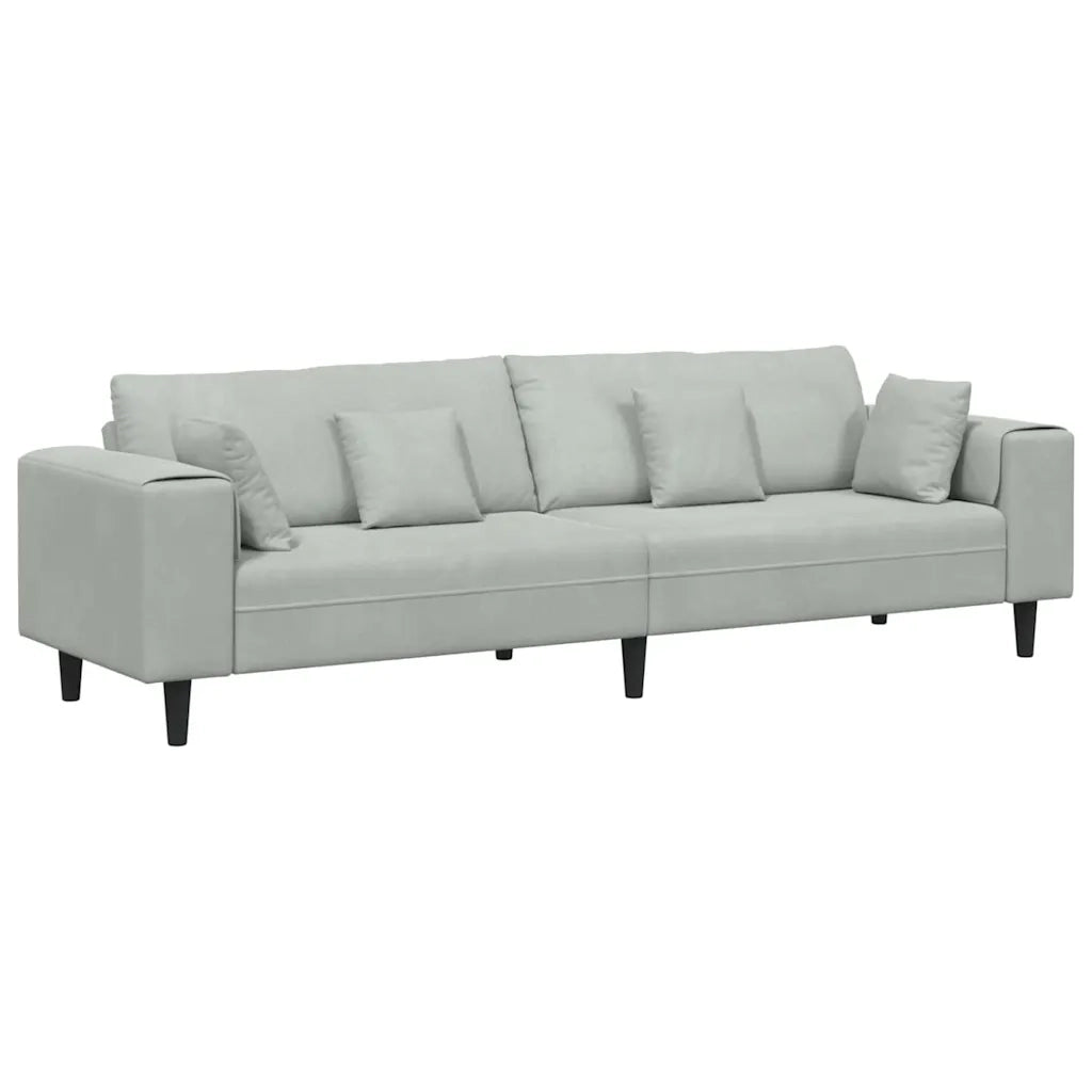 Divano Grigio chiaro 250 x 77 x 76 cm Velluto 3335153