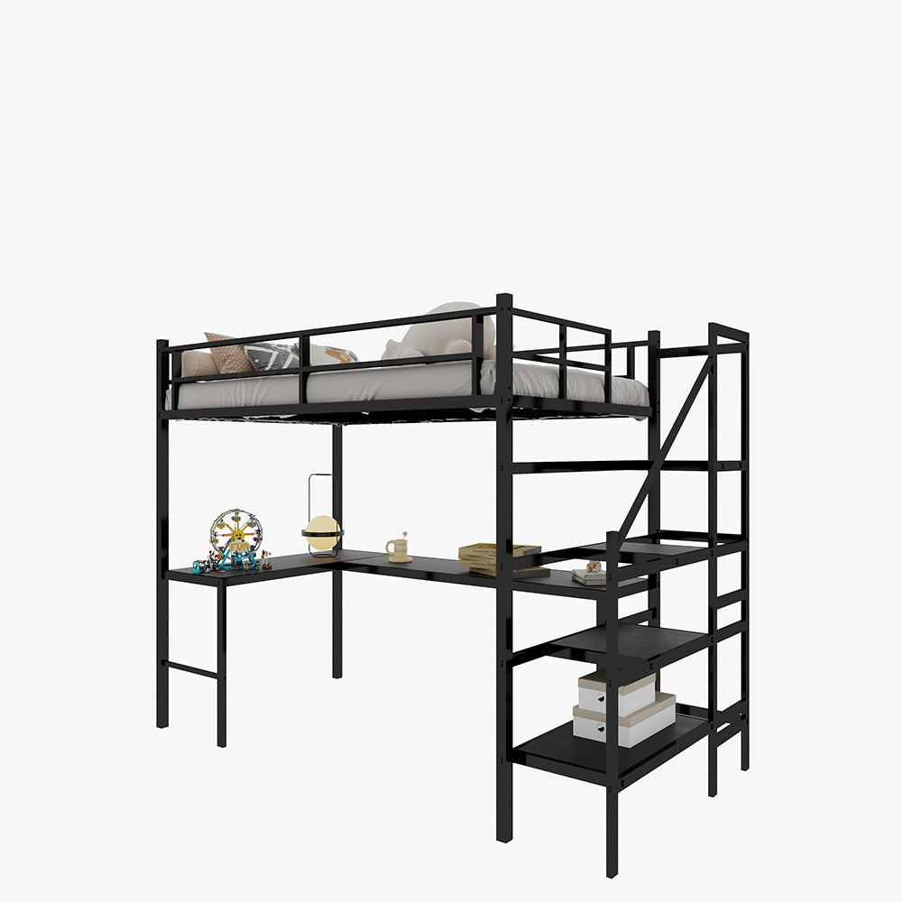 Letto a castello - Xylo - 90x200 cm scrivania L contenitori