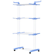Stendibiancheria Pieghevole 73x64x177 cm 4 Livelli in Acciaio e PP Bianco e Argento
