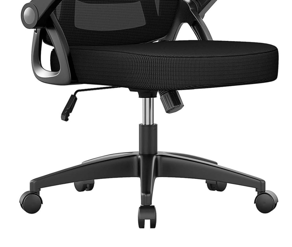 FENIXSHOP24 Sedia da Ufficio Ergonomica con Supporto Lombare, con Braccioli regolabili, Regolazione in Altezza, Poltrona girevole con ruote e rete traspirante – Nera - HLD-1809